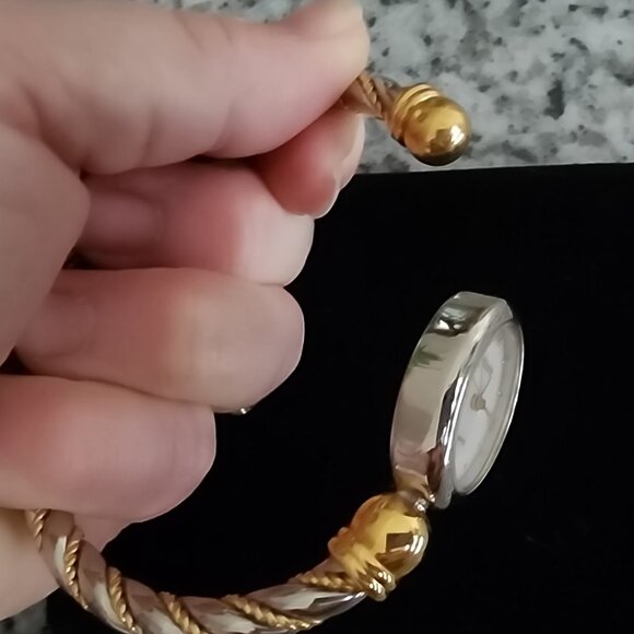 Vintage Pedre Ladies Watch-White/Yellow Gold-Plated-Twisted Style Bracelet Band - Picture 7 of 9